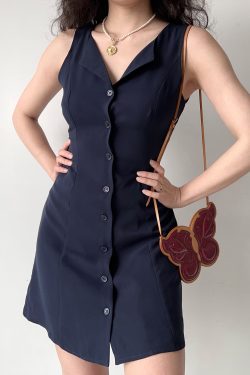 V-Neck Sleeveless Dress for Women - Waist-Cinching Tie-Up A-Line Mini Dress in European American Style, Slimming Design