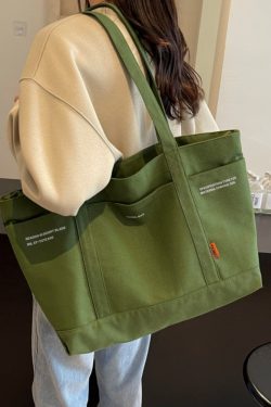 Versatile Canvas Tote Bag for Women - 2025 Spring/Summer Large Capacity Shoulder Bag for Students and Commuters