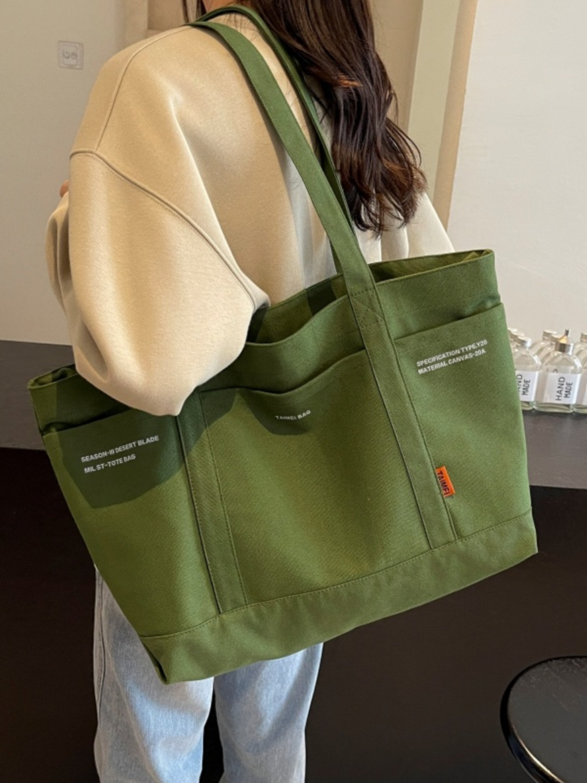 Versatile Canvas Tote Bag for Women - 2025 Spring/Summer Large Capacity Shoulder Bag for Students and Commuters Versatile Canvas Tote Bag for Women - 2025 Spring/Summer Large Capacity Shoulder Bag for Students and Commuters