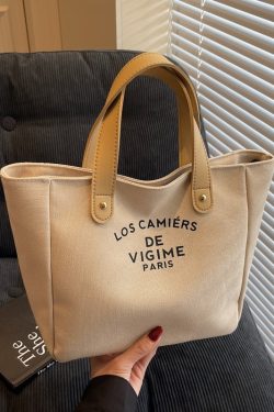 Versatile Handheld Canvas Tote Bag for Women - Large Capacity Summer Commuting Bucket Bag, Perfect for Work and Everyday Use