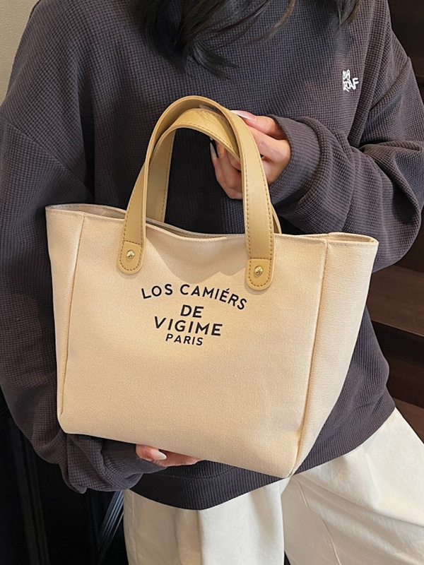 Versatile Handheld Canvas Tote Bag for Women - Large Capacity Summer Commuting Bucket Bag, Perfect for Work and Everyday Use Versatile Handheld Canvas Tote Bag for Women - Large Capacity Summer Commuting Bucket Bag, Perfect for Work and Everyday Use