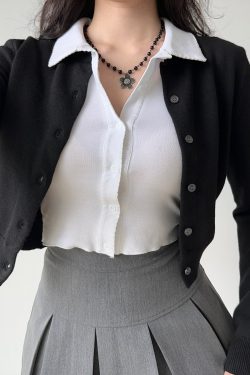 Versatile Long Sleeve Knitted Cardigan Sweater for Women - European and American Retro Solid Color Style