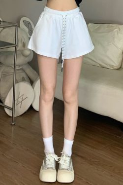 Versatile Mid-Waist Slim A-Line Shorts for Women - Summer Casual Drawstring Hot Pants in Korean Style