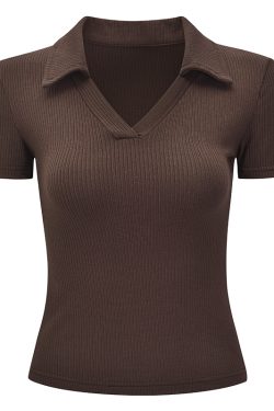 Versatile V-Neck Short Sleeve T-Shirt for Women - Slim Fit, Flattering Design, European American Style, Casual Essential