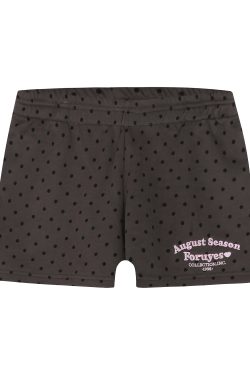 Vintage American Campus Style Polka Dot Embroidered Women's Casual Shorts - Trendy Slim Fit for Y2K and Retro Fashion