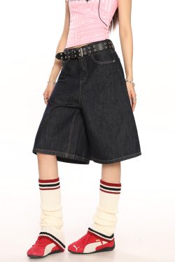 Vintage American-Style Wide-Leg Cargo Capri Pants for Women - Relaxed Fit Casual Slimming Versatile Summer Shorts