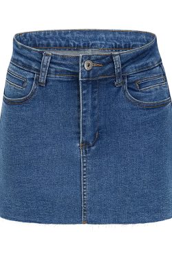 Vintage Distressed Denim Skirt for Women - A-Line High Waist Bodycon Short Skirt with Anti-Exposure Design, European & American Style