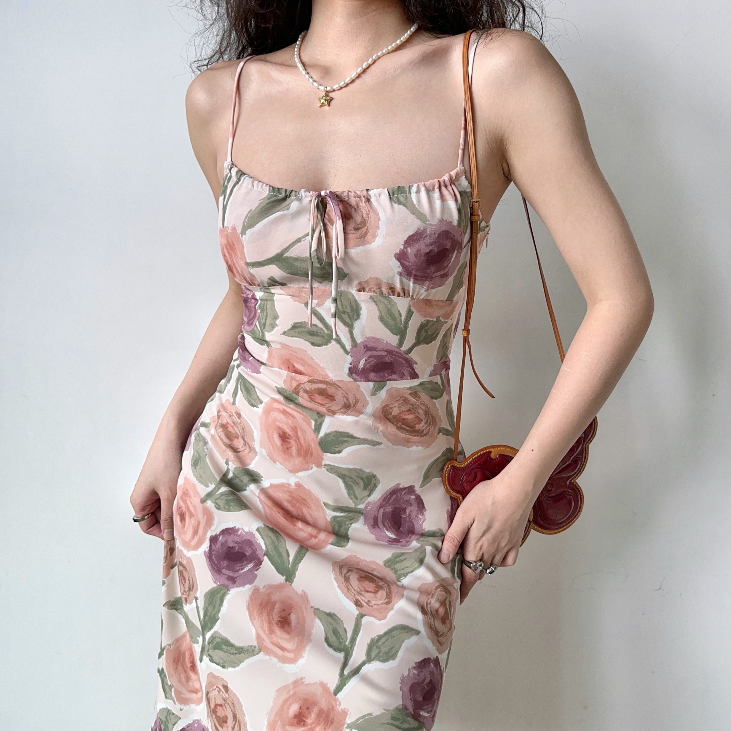 Vintage Floral Print Cami Dress for Women - Slim Fit Sexy Summer Long Dress, Perfect for 90s Y2K Style Fashion Vintage Floral Print Cami Dress for Women - Slim Fit Sexy Summer Long Dress, Perfect for 90s Y2K Style Fashion
