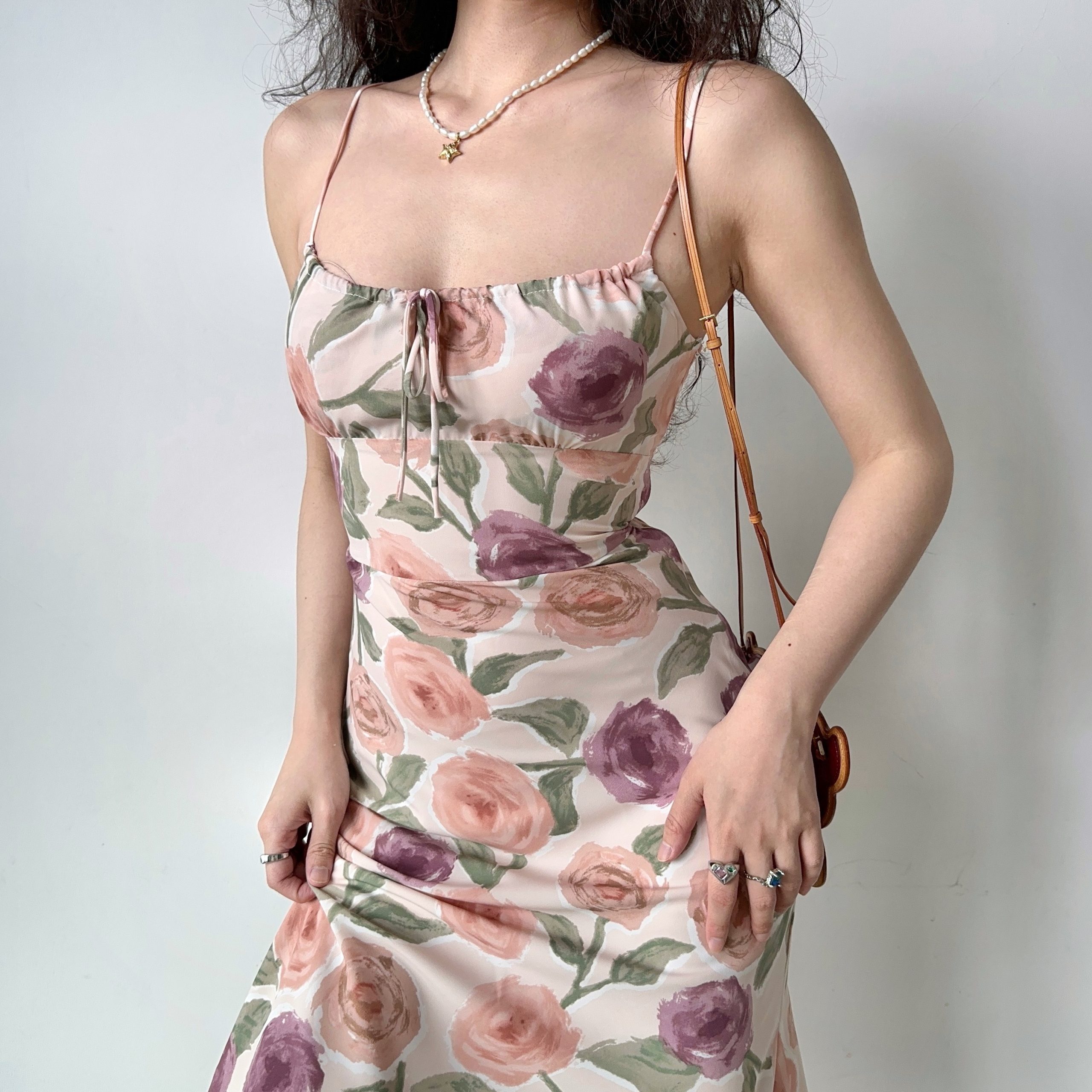 Vintage Floral Print Cami Dress for Women - Slim Fit Sexy Summer Long Dress, Perfect for 90s Y2K Style Fashion Vintage Floral Print Cami Dress for Women - Slim Fit Sexy Summer Long Dress, Perfect for 90s Y2K Style Fashion