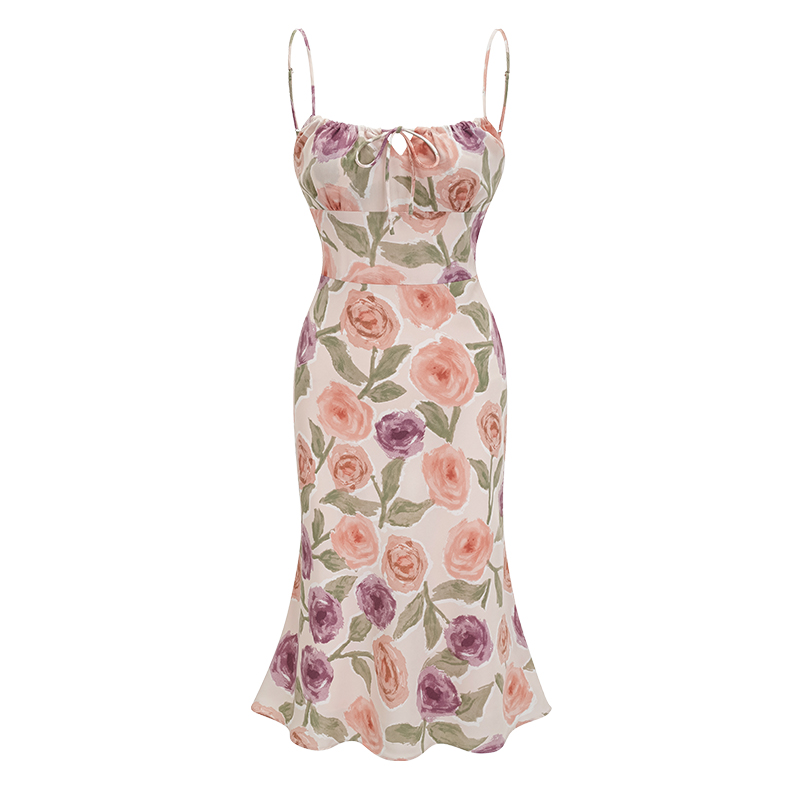 Vintage Floral Print Cami Dress for Women - Slim Fit Sexy Summer Long Dress, Perfect for 90s Y2K Style Fashion Vintage Floral Print Cami Dress for Women - Slim Fit Sexy Summer Long Dress, Perfect for 90s Y2K Style Fashion