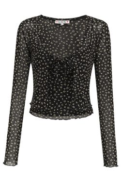 Vintage Floral V-Neck Camisole & Short Sleeve Cardigan Set - Women's Slim Fit, French Style, Perfect for Y2K & Retro Looks