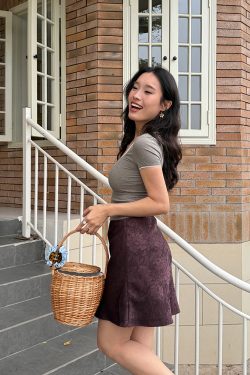 Vintage French Dark Pattern Printed High-Waisted A-Line Umbrella Skirt - Chic Retro Style for 90s & Y2K Fashion Lovers