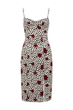 Vintage French Printed Camisole Dress for Women, Sexy Slim Fit with Split Long Skirt, Bohemian Style, Summer Fashion