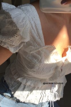 Vintage French Square Neck Water-Soluble Lace Trim Tied High-Waist Short Sleeve Shirt Top - Cute Y2K Style Fashion