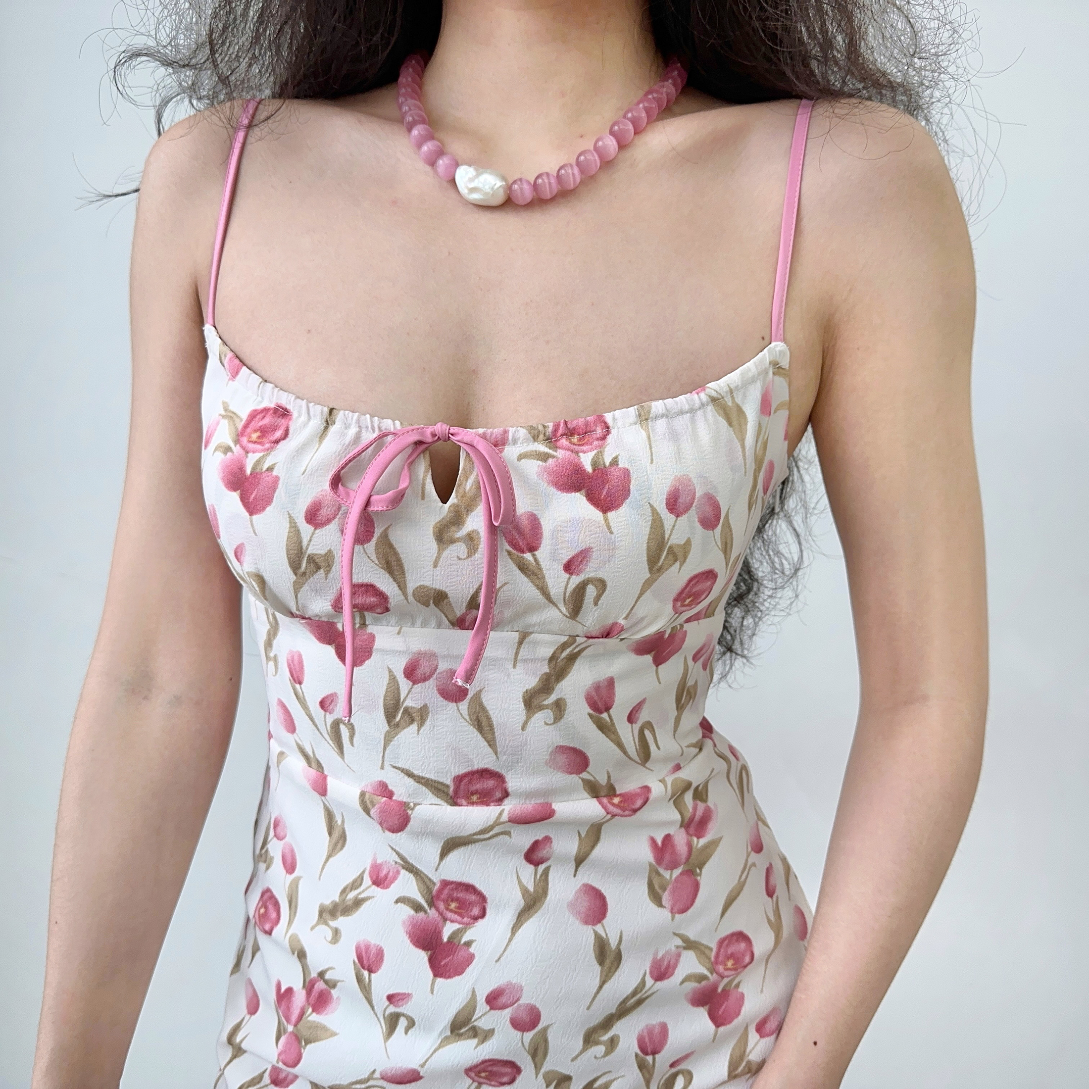 Vintage French Tulip Strap Dress for Women - Summer Slim A-Line Waist-Defined Short Skirt - 90s Inspired Fashion Vintage French Tulip Strap Dress for Women - Summer Slim A-Line Waist-Defined Short Skirt - 90s Inspired Fashion