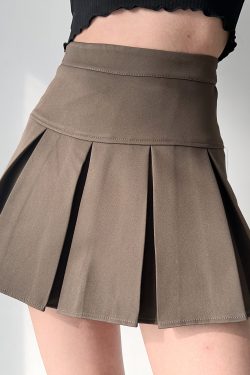 Vintage High-Waisted Pleated Skirt for Women - A-Line Short Skirt for Slimming & Leg-Lengthening - Versatile 90s Inspired Fashion