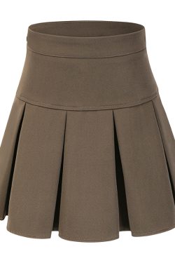 Vintage High-Waisted Pleated Skirt for Women - A-Line Short Skirt for Slimming & Leg-Lengthening - Versatile 90s Inspired Fashion