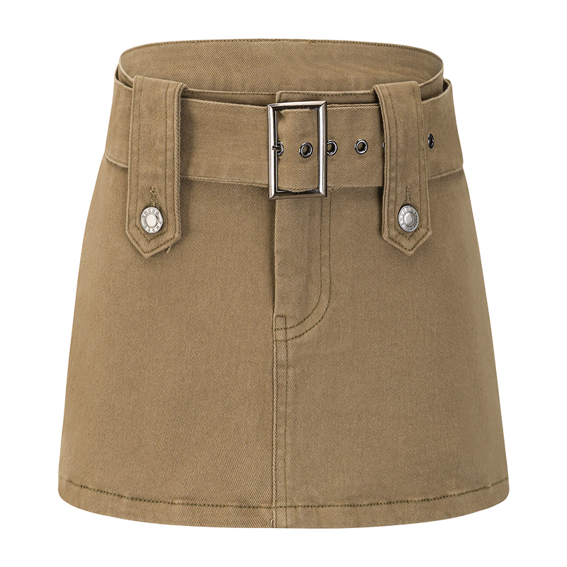 Vintage-Inspired Wide Waist Belt Denim Mini Skirt for Women - Anti-Exposure Bodycon Style, Sexy 90s Fashion Half Skirt Vintage-Inspired Wide Waist Belt Denim Mini Skirt for Women - Anti-Exposure Bodycon Style, Sexy 90s Fashion Half Skirt