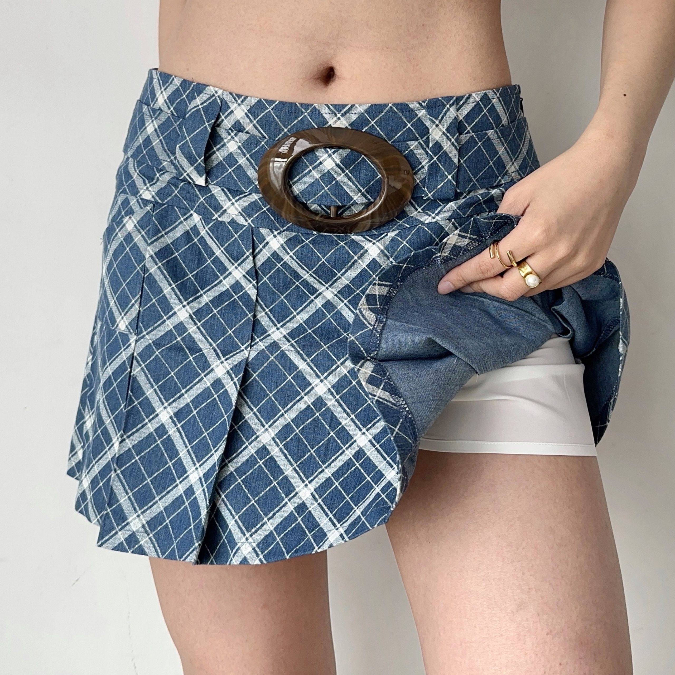 Vintage-Inspired Women's A-Line Plaid Pleated Skirt with Wide Waistband - Anti-Exposure Short Skirt for 90s Y2K Style Vintage-Inspired Women's A-Line Plaid Pleated Skirt with Wide Waistband - Anti-Exposure Short Skirt for 90s Y2K Style
