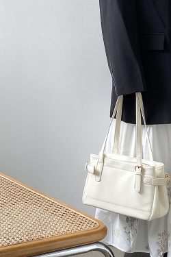 Vintage Korean Style Women's Tote Bag - High-End Large Capacity Handheld Commuter Shoulder Bag for 2025