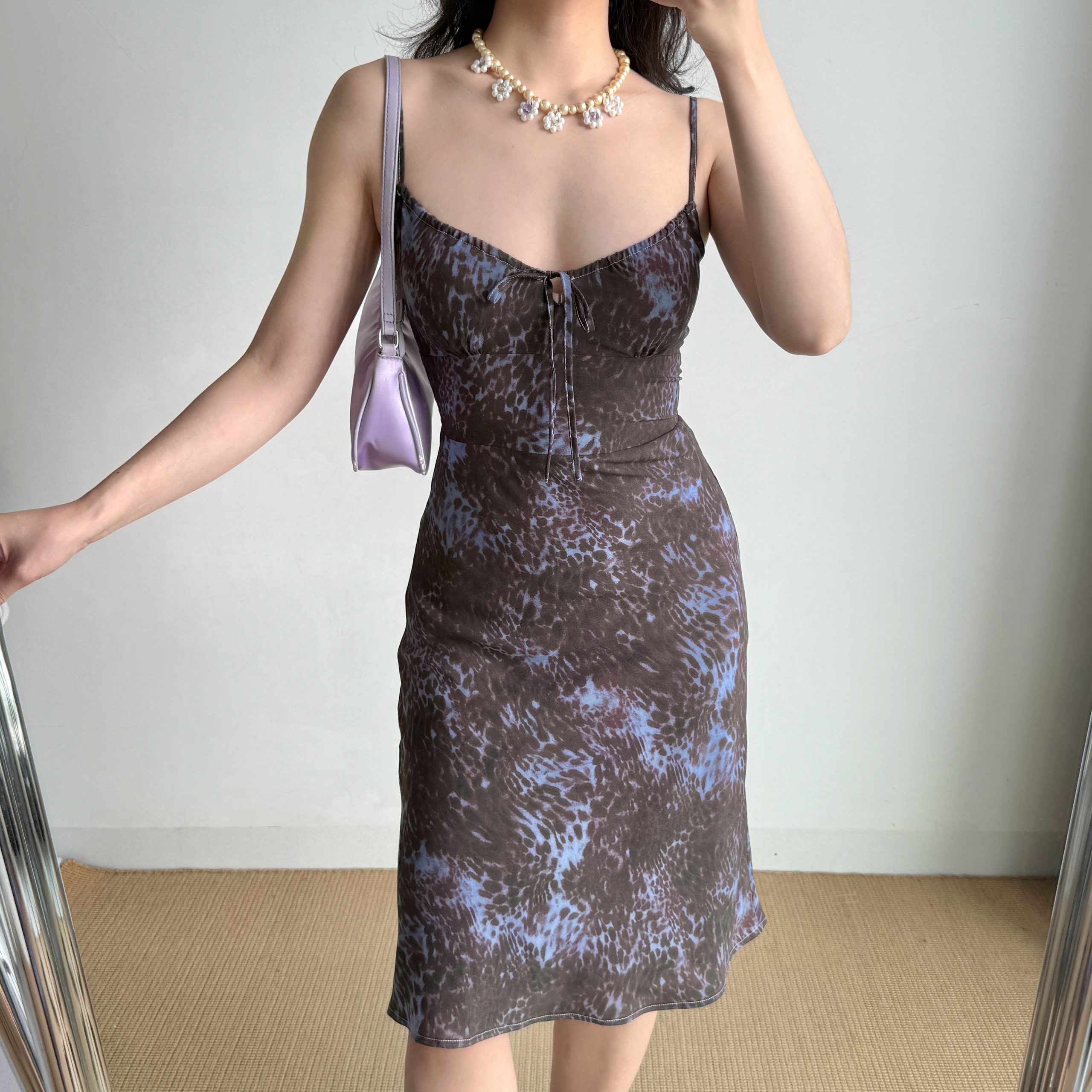 Vintage Leopard Print Cami Dress - Mid-Length Women's Summer Vacation Dress for a Chic 90s Y2K Look Vintage Leopard Print Cami Dress - Mid-Length Women's Summer Vacation Dress for a Chic 90s Y2K Look