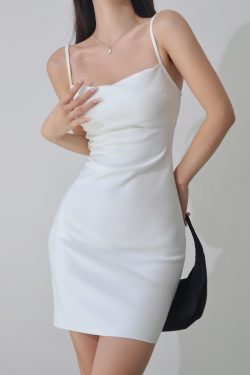 Vintage Off-The-Shoulder Bodycon Dress - Sexy Slim-Fit Mini Skirt with Elastic Waist - European & American Style Fashion