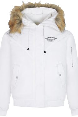 Vintage Slogan Embroidered Hooded Parka with Thick Fur Collar for Men and Women - Warm Cotton Jacket for Couples, Y2K Style