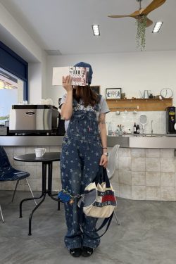 Vintage Soft Denim Overalls for Men and Women - Water-Washed, Straight Loose Casual Style, 90s Y2K Inspired Fashion