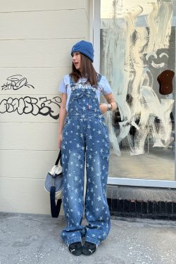 Vintage Soft Denim Overalls for Men and Women - Water-Washed, Straight Loose Casual Style, 90s Y2K Inspired Fashion