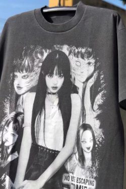 Vintage Washed Distressed Short Sleeve T-Shirt for Women - American Style Trendy Loose-Fitting Top, Casual 90s Inspired Fashion