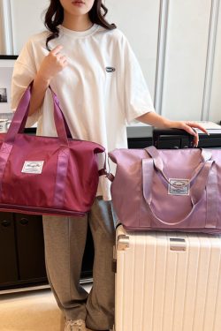 Waterproof Nylon Tote Bag for Women - 2025 Large Capacity Shoulder Bag for Short Trips and Travel