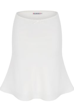 White Draped Midi Skirt for Women - Summer Mid-Waist Fitted Mermaid Style, European & American A-Line Design, Trendy Fashion Piece