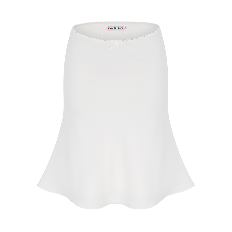 White Draped Midi Skirt for Women - Summer Mid-Waist Fitted Mermaid Style, European & American A-Line Design, Trendy Fashion Piece White Draped Midi Skirt for Women - Summer Mid-Waist Fitted Mermaid Style, European & American A-Line Design, Trendy Fashion Piece