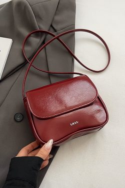 Wine Red Small Square Crossbody Bag for Women - 2025 Summer High-End Versatile Casual Mobile Phone Bag
