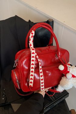 Winter 2025 Red Christmas Double Shoulder Bag - Trendy Large Capacity Student Bag with High-End Feel