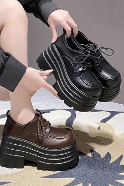 Women's 10cm Thick-Soled British Style Leather Loafers - 2025 Casual Platform Shoes for Petite Height Increase