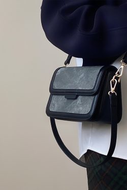 Women's Color-Block Vintage Small Square Bag - Versatile Underarm, Handheld, Shoulder, and Crossbody Style for 2025 Fashion