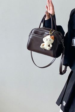 Women's High-End Retro Boston Bag - Lightweight Korean Style Crossbody Shoulder Handbag for 2025 Fashion