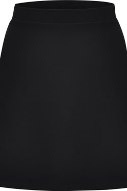 Women's High-Waisted A-Line Black Skirt - Versatile DIY Roman Fabric, Belly-Covering, Slimming Short Skirt