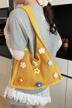Women's Knitted Yarn Tote Bag - 2025 Trendy Lazy Style Shoulder Bag with Large Capacity for Commuting and Everyday Use