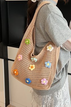 Women's Knitted Yarn Tote Bag - 2025 Trendy Lazy Style Shoulder Bag with Large Capacity for Commuting and Everyday Use