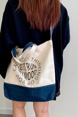 Women's Korean Style Large Capacity Canvas Tote Bag - Casual Handheld & Crossbody Design for College