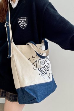 Women's Korean Style Large Capacity Canvas Tote Bag - Casual Handheld & Crossbody Design for College