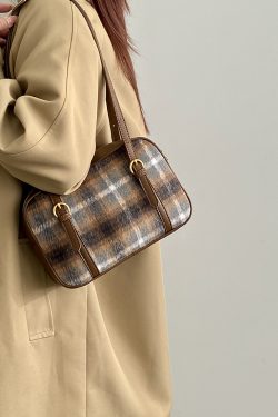 Women's Large Capacity Retro Plaid Tote Bag - Spring Summer Shoulder Underarm Bag for 2025 Fashion