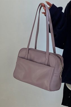 Women's Large Capacity Shoulder Tote Bag in Gentle Purple - Spring/Summer Niche Design for 2025