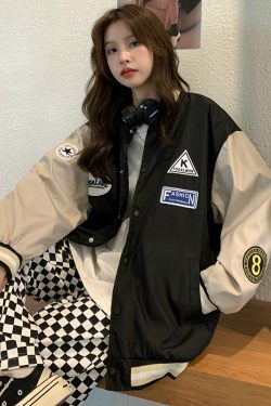 Women's Loose Baseball Jacket - Casual Spring Coat, Versatile Top for Students, Trendy Streetwear Style
