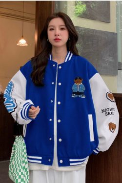 Women's Loose Baseball Jacket - Casual Spring Coat, Versatile Top for Students, Trendy Streetwear Style