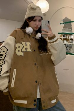 Women's Loose Baseball Jacket - Casual Spring Coat, Versatile Top for Students, Trendy Streetwear Style