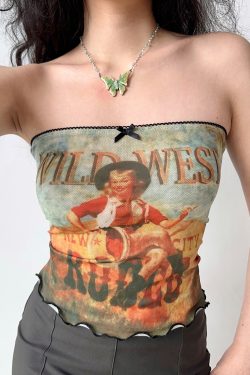 Women's Off-Shoulder Strapless Top - European and American Style Short Printed Wrap Vest for Hot Girl Look