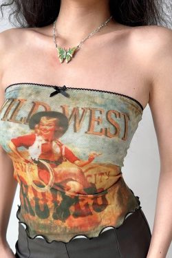 Women's Off-Shoulder Strapless Top - European and American Style Short Printed Wrap Vest for Hot Girl Look